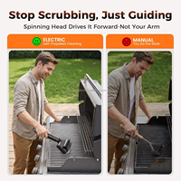 Brosse de nettoyage de barbecue électrique SEB en acier inoxydable et plastique, rotative sans fil et réglable pour usage extérieur
