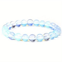Bracelet de Perles en Pierre Naturelle Réglable de 8 MM, Fait Main, Design Élastique, en Cristal et Gemme, Forme Ronde, Tendance et Charme de Guérison