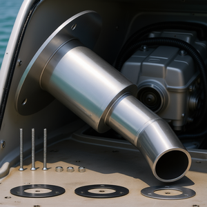 Tuyau d'échappement traversant le coque, 0,94 pouce, en acier inoxydable 316 poli miroir, universel, pour remplacement de bateau - Product Image 2