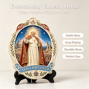 Placa de Resina Personalizada del <span class=keywords><strong>Papa</strong></span> San Juan Pablo II, Grabado en 3D con Impresión UV, Escudo Papal del Vaticano, Regalo Religioso Católico - Product Image 2