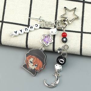 BSD Dazai Osamu และ chuuay พวงกุญแจแฟชั่นโลหะอัลลอยด์พวงกุญแจแรงบันดาลใจ <span class=keywords><strong>bungou</strong></span> <span class=keywords><strong>stray</strong></span> Dazai Osamu และ chuuay - Product Image 6