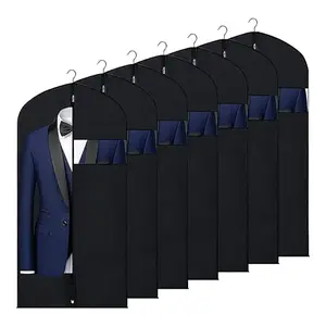 Customer Clothes Storage Non Woven Garment Coat Bag Suit Cover Bag Suit Bag Custom Logo
