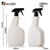 750ml 1000ml HDPE PE blanc plastique vide détergent alcool nettoyage pulvérisateur nettoyant chimique eau Mini déclencheur vaporisateur