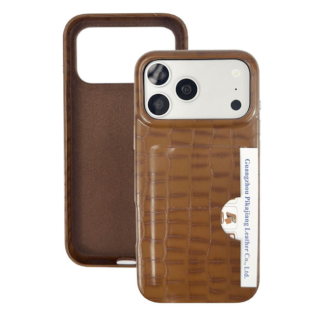 Elegant Exotic Genuine Croco Leather Skin Luxury Design Shockproof 360 Protection Phone Case for Iphone 17 Pro Max 16/15 Pro Max