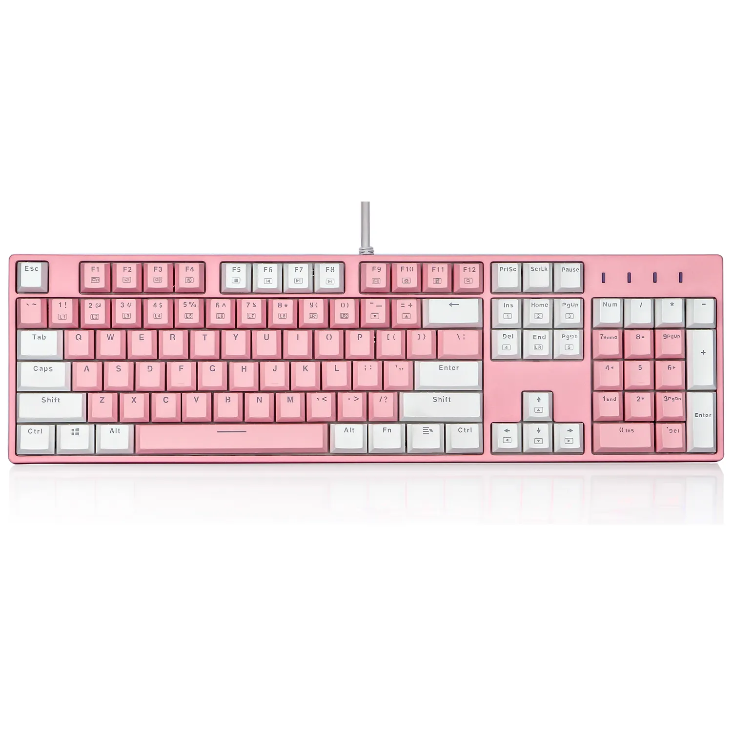 Mode Verdrahtete X8100 Rosa Mechanische Gaming Frauen Tastatur