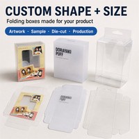 Boîte d'emballage transparente en PET, conteneur pliable personnalisé imprimé avec logo UV pour l'électronique, les cosmétiques, la vente au détail et les produits promotionnels