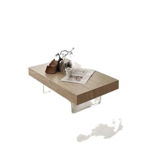 Mesa de Centro Moderna de Acrílico con Tapa de Travertino Romano, Diseño Rectangular Minimalista, Muebles para Sala de Estar - Product Image 5