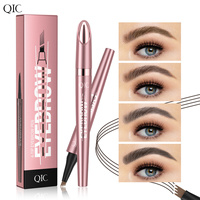 Crayon à sourcils 4 points Stylo de tatouage imperméable à l'eau Stylo à sourcils liquide brun foncé naturel longue durée