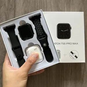 2023แฟชั่นสมาร์ทนาฬิกาT55 Pro Max Series 7 Reloj Inteligente W26 T55 Pro Max Smartwatchพร้อมหูฟังTwsหูฟัง