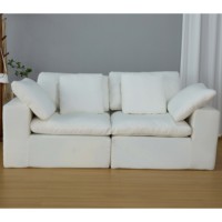 Meistverkauftes Ganzjahres-Zweisitzer-Sitzsack-Sofa aus Wildleder-Stoff mit Komprimiertem Schaumstoff und Weichem Kissen