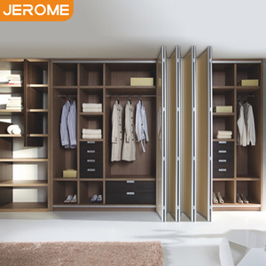Armarios plegables de diseño moderno personalizados de fábrica, <span class=keywords><strong>muebles</strong></span> de armario, puerta de vidrio plegable, armario de madera - Product Image 2