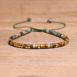 Bracciale in pietra naturale per le donne africano turchese occhio di tigre con perline treccia braccialetto di cristallo di guarigione gioielli raffinati per gli uomini - Product Image 1