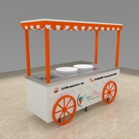Mini chariot électrique Mobile chariot de nourriture de petit déjeuner de crème glacée chariot de hot-dog moderne chariot à gaufres à bulles à vendre