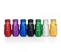 20 pièces/ensemble Écrous de roue M12x1.5 en aluminium à pointes rouges, zingués, classe 4.8 et 6.8, avec clé de serrage pour tuning et course, pour jantes de rechange