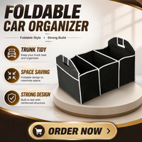 Organisateur de coffre de voiture pliable en polyester, durable et pliable, pour le rangement de marchandises en gros