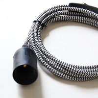 E26 E27 longueur personnalisée bouchon de base à vis en tissu moderne jeu de cordons de prises de lumière avec variateur de lumière
