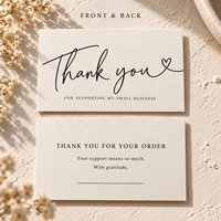 Cartes de remerciement simples et minimalistes pour l'emballage, cartes de remerciement personnalisées avec texte écrit, cartes de remerciement pour les petites entreprises, cartes de remerciement pour les clients