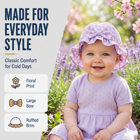 Bonnet à Volants Tendance pour Bébé Fille, Motif Floral, Faible MOQ, Prix Usine, Vente en Gros