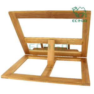 Support de livre en bois pour tablette, réglable et pliable en bambou écologique avec clips pour la lecture - Product Image 1