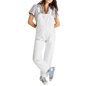 Trendy Streetwear Women's Denim Bib Overalls Wholesale Classic High Waisted Jeans Jumpsuit 90s Retro <strong>Baggy</strong> Denim <strong>Dungarees</strong> - Product Image 4