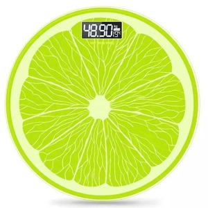 Wiederaufladbare Elektronische Körperwaage für den Heimgebrauch Kreative Cartoon-Mode Mini Zitrone Runde Waage Personenwaage für Privat und Familie - Product Image 1
