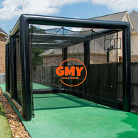 GMY Gonflables Tente noire Cage d'entraînement Baie de frappe Simulateur de golf gonflable Vente en gros Enceinte de golf Gonflable