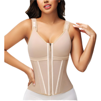 Damen Doppels chicht Stahl Knochen Taille Weste Reiß verschluss Sport Body Shaping Kleidung mit atmungsaktiven dünnen Taille Gürtel feste Kontrolle