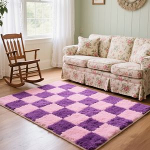 <span class=keywords><strong>Tapis</strong></span> personnalisé Touffetage Damier Grille Noir et Or <span class=keywords><strong>Tapis</strong></span> Moelleux Antidérapant <span class=keywords><strong>Grand</strong></span> <span class=keywords><strong>Tapis</strong></span> Moelleux Doux pour Chambre à Coucher - Product Image 2