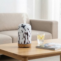 Diffuseur d'huiles essentielles en verre avec fonction minuterie et lumière LED, diffuseur électrique ultrasonique en verre