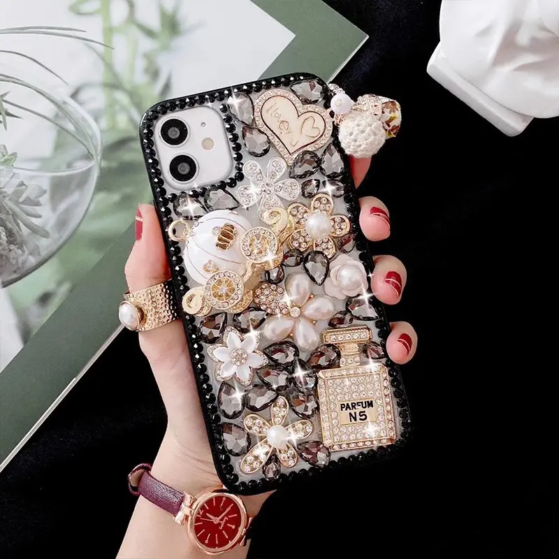 Роскошный 3D Блестящий бриллиантовый мешок с короной стразами ТПУ + ПК чехол для телефона задняя крышка акриловый чехол для телефона для Iphone