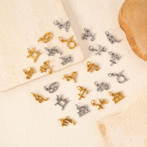 316 in acciaio inox lucido 24K PVD placcato zodiacale ciondoli astrologia collana bracciale ciondolo <span class=keywords><strong>oroscopo</strong></span> creazione di gioielli - Product Image 2