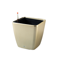 Pot de fleurs en plastique auto-arrosant avec indicateur de niveau d'eau, pot carré conique brillant pour la maison, le jardin, le balcon, le bureau