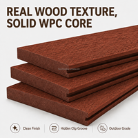 Plancher de terrasse extérieur en WPC solide, imperméable, antidérapant, résistant aux UV, pour cour, véranda, villa