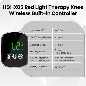 ワイヤレス660nm & 850nm赤い光治療膝ブレースラップ充電式振動赤い光治療装置膝マッサージ - Product Image 6