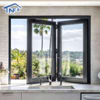 Fenêtres pliantes en aluminium à double vitrage, étanches et coupe-vent, design moderne, très vendues