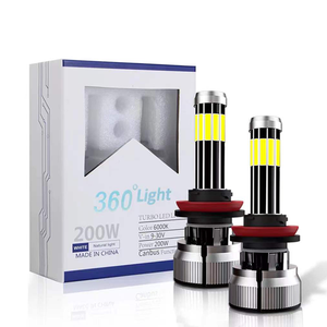 Systèmes d'éclairage automobile LELANPU pour motos, phares H4 H7 H3 H1 Canbus rectangulaires 360° °   Phare de voiture COB 80W 8000LM à 10 LED latérales - Product Image 1