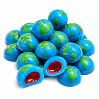 Caramelos de goma rellenos con forma de planeta Tierra, suaves, de frutas, dulces, Halal, al por mayor, personalizados, OEM, marca privada, TIK TOK, a granel