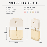 Flacon pulvérisateur portable en plastique PETG de 30 ml, forme de carte de poche, pour parfum et désinfectant, avec pompe à pulvérisation fine