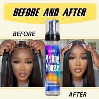 Mousse de fusion de dentelle en gros de 200 ml pour perruques, application rapide et facile avec colle à dentelle, marque privée