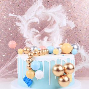 20 unids/bolsa brillante pastel bola conjunto Navidad fiesta espuma pastel decoración suministros boda cumpleaños fiesta postre pastel Topper - Product Image 4