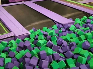 Parc de trampolines en mousse sur le thème de l'océan, carré, multicolore, personnalisé pour garçons et filles, marque Kaluen, sans filet de protection - Product Image 2