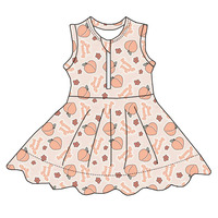 Robe de sport personnalisée sans manches imprimée longueur genou pour enfants avec fermeture éclair - Vêtements de yoga confortables d'été pour filles
