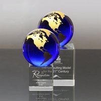 Globe terrestre en cristal, nouveau modèle 2021, carte du monde en cristal, logo personnalisé avec boîte cadeau