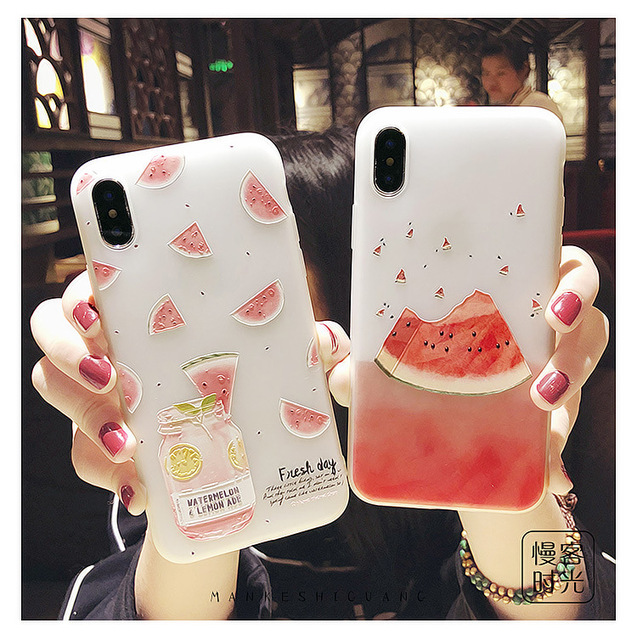 Summer Watermelon Lemon Phone Case for iPhone 14 13 12 11 X XR XS Max Soft Cover Shockproof Fashion Cover for iPhone 13 12 7 8 7