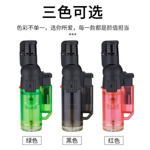 Windproof Direct Fire <b>Lighter</b> Foldable High Temperature Cigar Accessory Green Black Red Color With Flame Adjustment Feature - Product Image 4