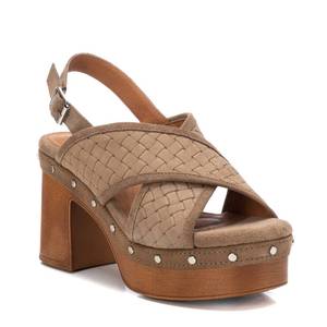 Sandales à talons Carmela pour femmes, couleur taupe, plateforme, à brides croisées, style slingback - Product Image 6
