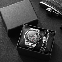 Coffret Cadeau 2 Montres Homme à Quartz avec Bracelet en Acier Inoxydable – Vente Flash pour Fêtes, Anniversaires, Déménagement – Idéal pour Papa – Personnalisable