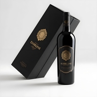 Caja de Regalo para Vino Negra Mate de Lujo Personalizada, con Forro de Esponja, Empaque Rígido Magnético Premium para Whisky, Portátil y Ecológico