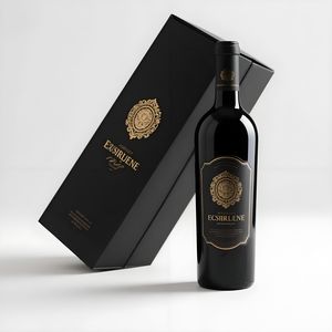 कस्टम निर्मित लक्जरी मैट काले कठोर कार्डबोर्ड शराब सेट पैकेजिंग बॉक्स शैंपेन व्हिस्की लाल शराब की बोतलें कांच कागज उपहार बॉक्स - Product Image 2