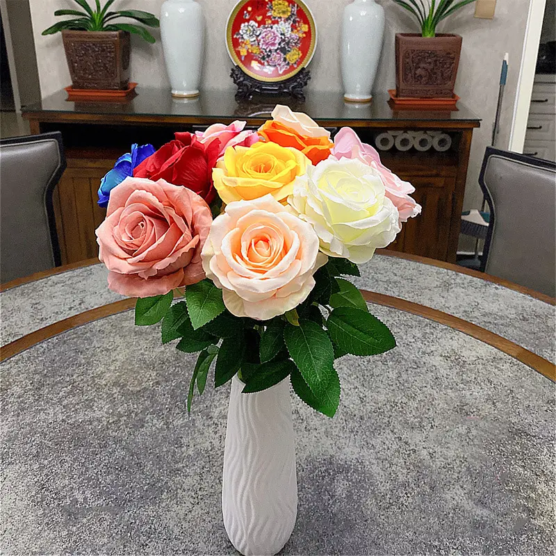 Factory hot sale Artificial permanent roses simulation single rose artificial flowers for wedding decoration flower